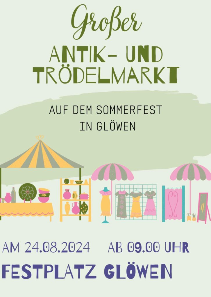 Trödelmarkt auf dem Sommerfest Glöwen 2024